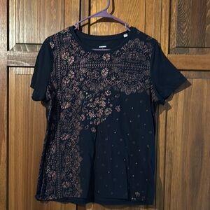 Navy Floral Women's Top Kohls Brand